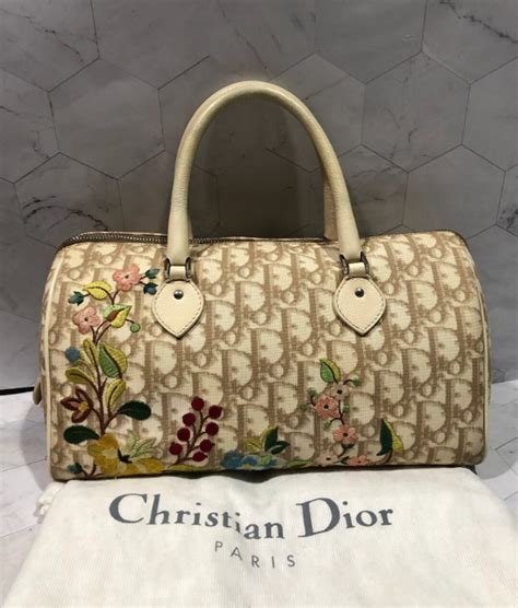 christian dior beige trotter boston bag|Christian Dior Boston bag.